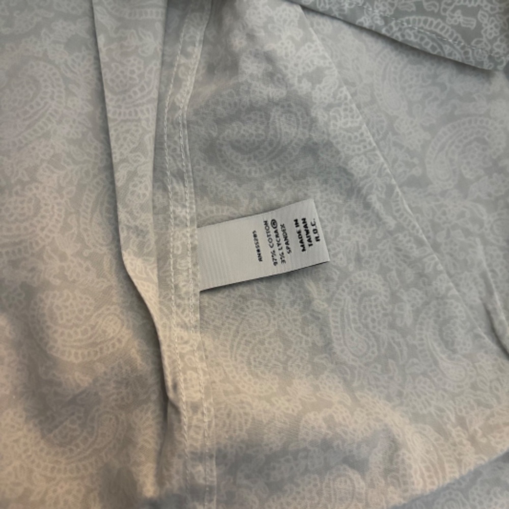 EXPRESS 1MX Modern Fit White Paisley L/S Button-Up Shirt - Picture 9 of 12